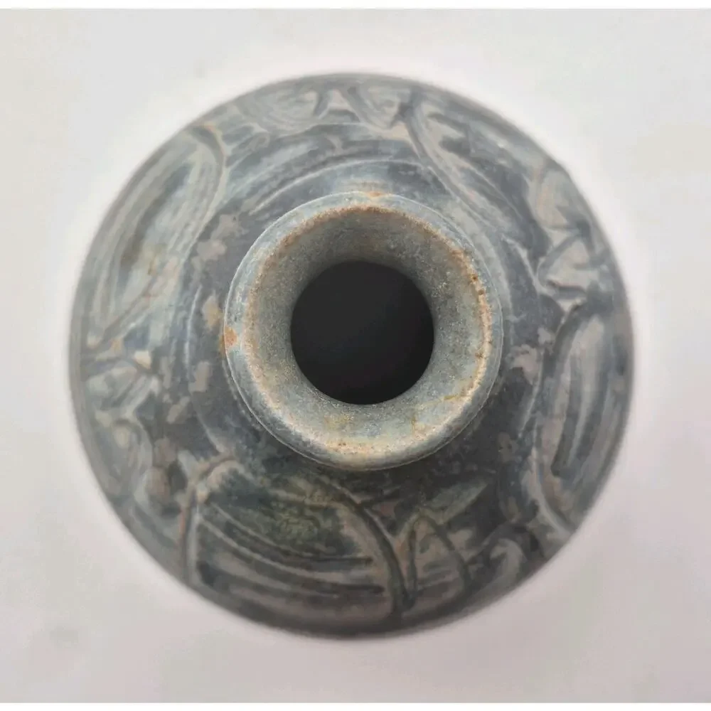 Vintage Studio Art Pottery Blue Mini Vase Signed D Dunn 3